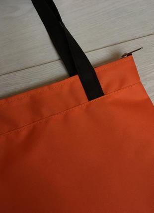 Оранжевый шоппер на молнии, сумка для покупок2 фото