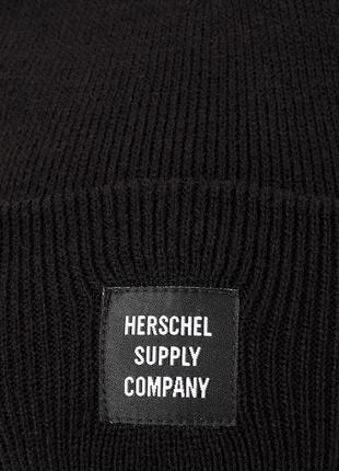 Новая брендова шапка herschel supply co abbott бини черная с zara отворотом2 фото