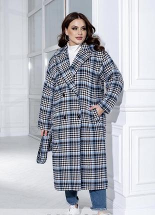 Яскраве двобортне пальто oversize, 5 кольорів💕7 фото