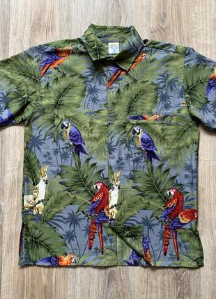 Мужская легкая рубашка гавайка с тропическим принтом rima8 фото