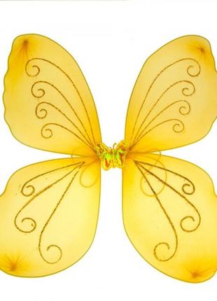 Крылья бабочка фея маскарадные желтые + подарок
