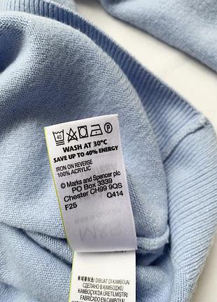 Кофта, джемпер, пуловер, голубой, голубий, базовый, m&s 6
