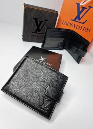 Кошелек мужской кожаный коричневый в стиле louis vuitton