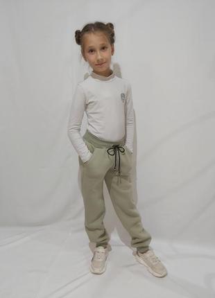 Дитячі теплі спортивні штани на флісі (зростання 128-158)