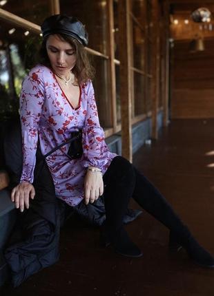 Винтажное платье в цветной принт