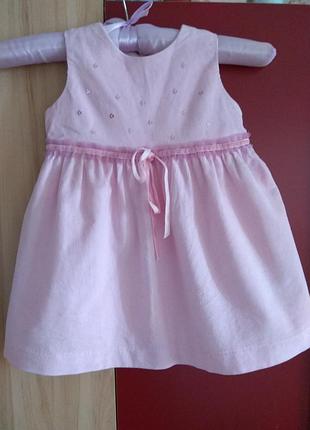 Мега ніжне плаття сарафан 9-12 міс, бавовна, вельвет, нове