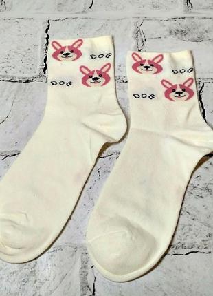 Носки женские, хлопковые, с принтом, средняя высота