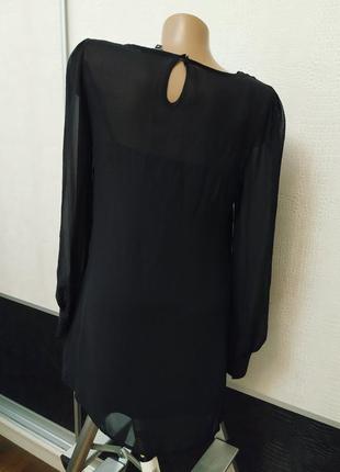 Шелковая шифоновая блуза с вышивкой с нижней майкой4 фото