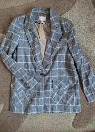 Піджак у клітинку новий next сірий