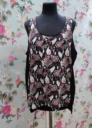 Легкая блузка со змеиным принтом, майка