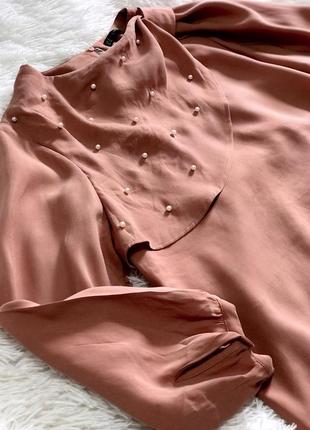 Нежная рубашка в жемчужинах zara