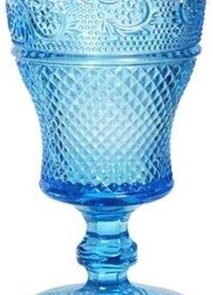 Набор бокалов на ножке стеклянный голубой "бонна" 250 мл