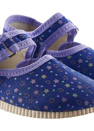 Тапочки для садки, ясла, дитячі тапочки для садочка на липучці ліловий