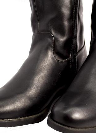 Розпродаж чоботи жіночі чоботи на низькому ходу "fashion" екокожа чорний3 фото