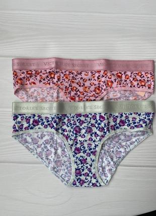 Бавовняні трусики, набір, квітковий принт, вікторія сікрет