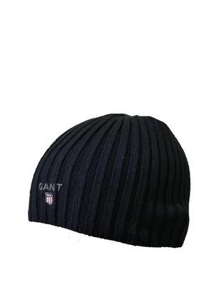 Шапка чоловіча gant hats baret g-401 dark blue