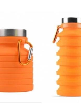 Складна силіконова пляшка lux bottle 550 мл легка й компактна для подорожей