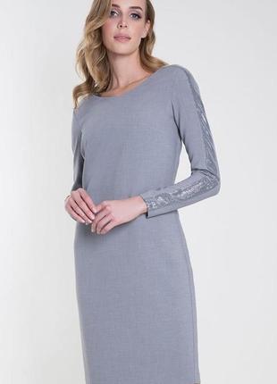 Женское платье mercy zaps серого цвета. размеры 46-54