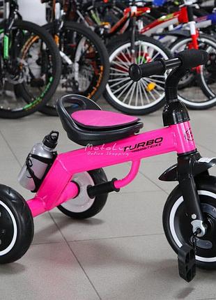 Триколісний велосипед turbo trike m 3648-m зі світними eva колесами