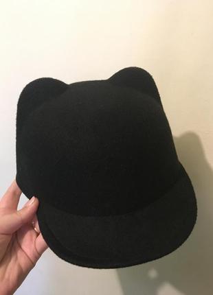 Жокейка чёрная; демисезон шляпка; шапка1 фото