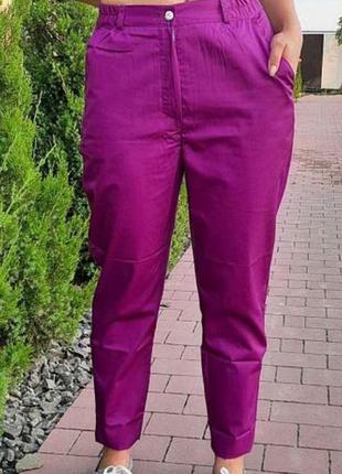 Жіночі медичні котонові штани черрі, різноманітність кольорів.3 фото