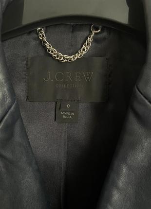 Крутая кожаная куртка косуха j crew темно синяя7 фото