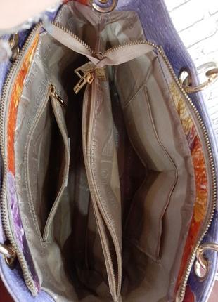 Кожаная сумка ручная роспись5 фото