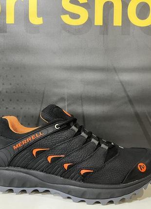 Шкіряні чоловічі кросівки merrell dragon skin black