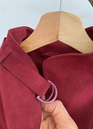 Бордовый винтажный тренч имитация замши milano-italia alcantara schneiders salzburg6 фото