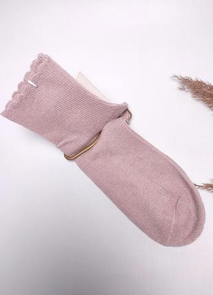 Жіночі носочки р.36-41 шугуан з блискітками рожеві шкарпетки2 фото