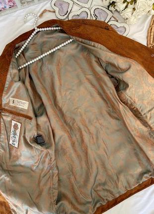 Фирменная стильная качественная натуральная винтажная замшевая куртка8 фото