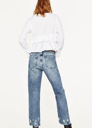 Zara джинсы бойфренды с вышивкой 36, 38, 423 фото