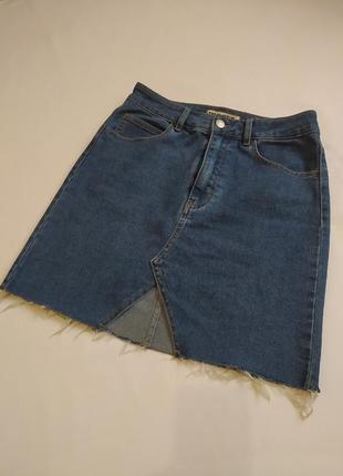 Коротка джинсова спідниця-трапеція бренду tally weijl1 фото