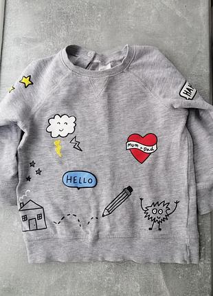 Світшот з надписами сірий h&m 18-24