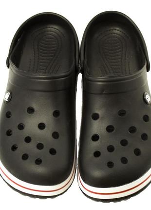 Кроксы подростковые черные сабо с большими дырками "like crocs"