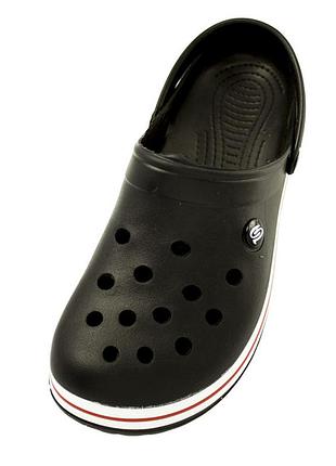 Кроксы подростковые черные сабо с большими дырками "like crocs"7 фото
