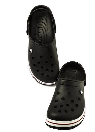 Кроксы подростковые черные сабо с большими дырками "like crocs"6 фото