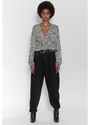 Плиссированная блузка блуза 🔥zara🔥 леопардовый принт плиссированный топ блузка с плиссировкой2 фото