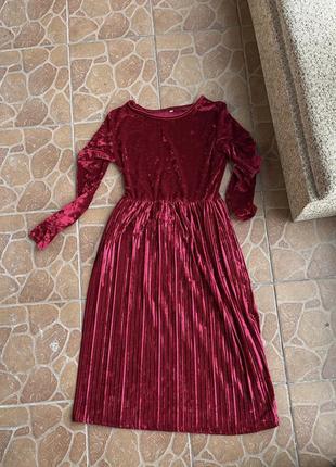 Модное винтажное бархатное платье с длинным рукавом вечернее2 фото