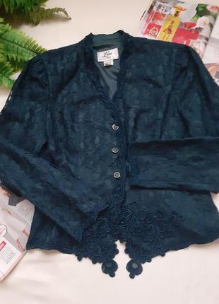 Очень красивый нарядный винтажный жакет, в подарок винтажная блуза