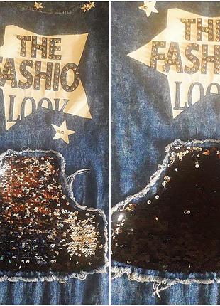 Стильное платье под джинс 7