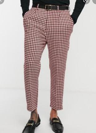 Zara man 🔥чоловічі повсякденні штани,джынсы укорочені брюки класика в дрібну клітку