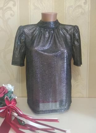 Блестящая прозрачная блуза сеточка
