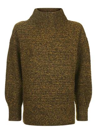 Классный вязаный свитер topshop, теплый свитер оверсайз, вязаный джемпер, горчичный свитер5 фото