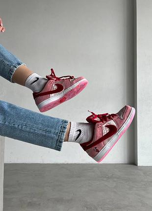 ❤️ nike sb dunk low strangelove бархатные розовые кроссовки найк