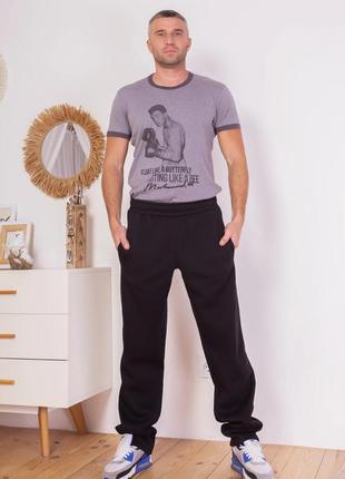 Актуальные качественные утепленные флисом мужские спортивные штаны на флисе теплые...