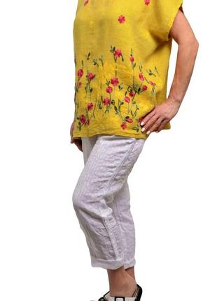 Блузка жіноча, повсякденна. льон 100 %. розмір: 52/54. блузка молодіжна. стильна жіноча блузка.2 фото