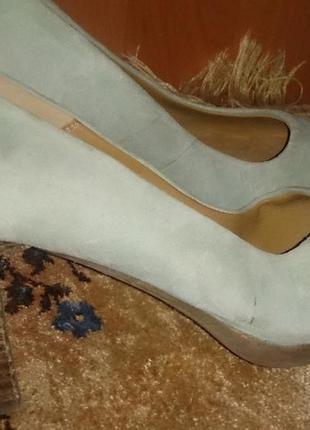 Стильні бірюзові туфлі замша р39 spm