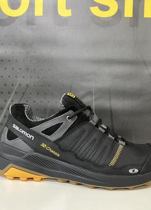 Шкіряні чоловічі кросівки salomon s2 black