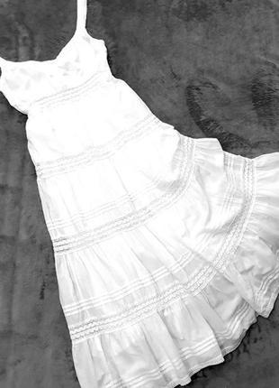 Lindex белое пышное кружевное макси платье на подкладке кружево